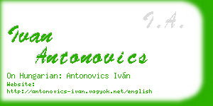 ivan antonovics business card